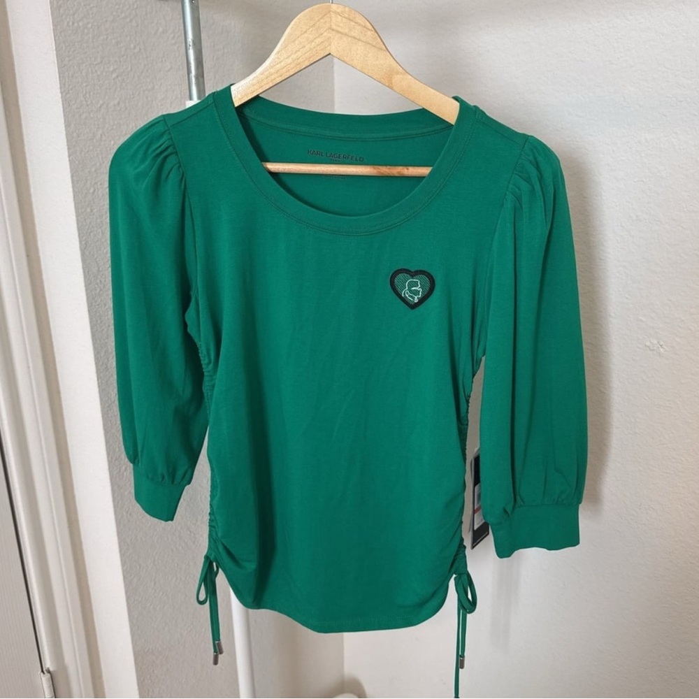 Karl Lagerfeld Green 3/4 Sleeve with Heart Detail Size XS